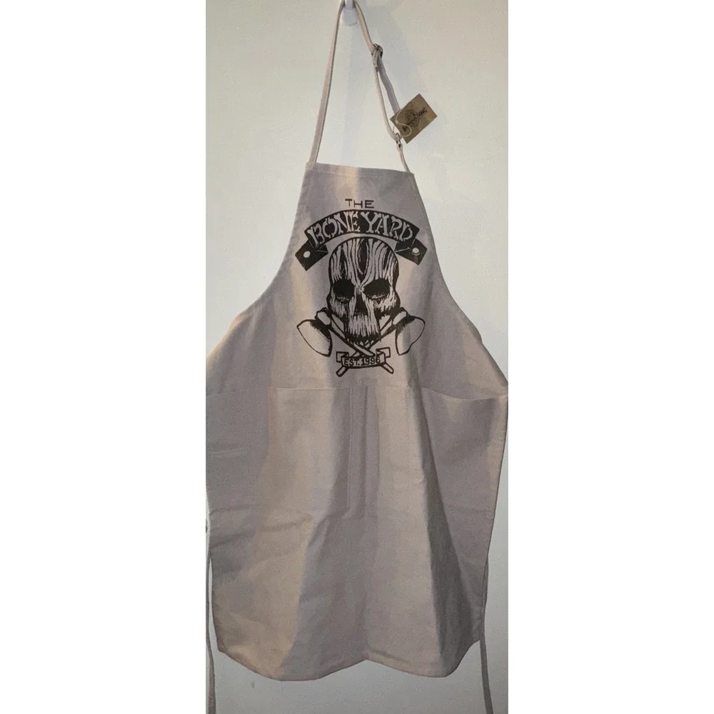 Hardwood Living Apron Boneyard Skull Hatchet BBQ Grilling Father's Day Gift NWT